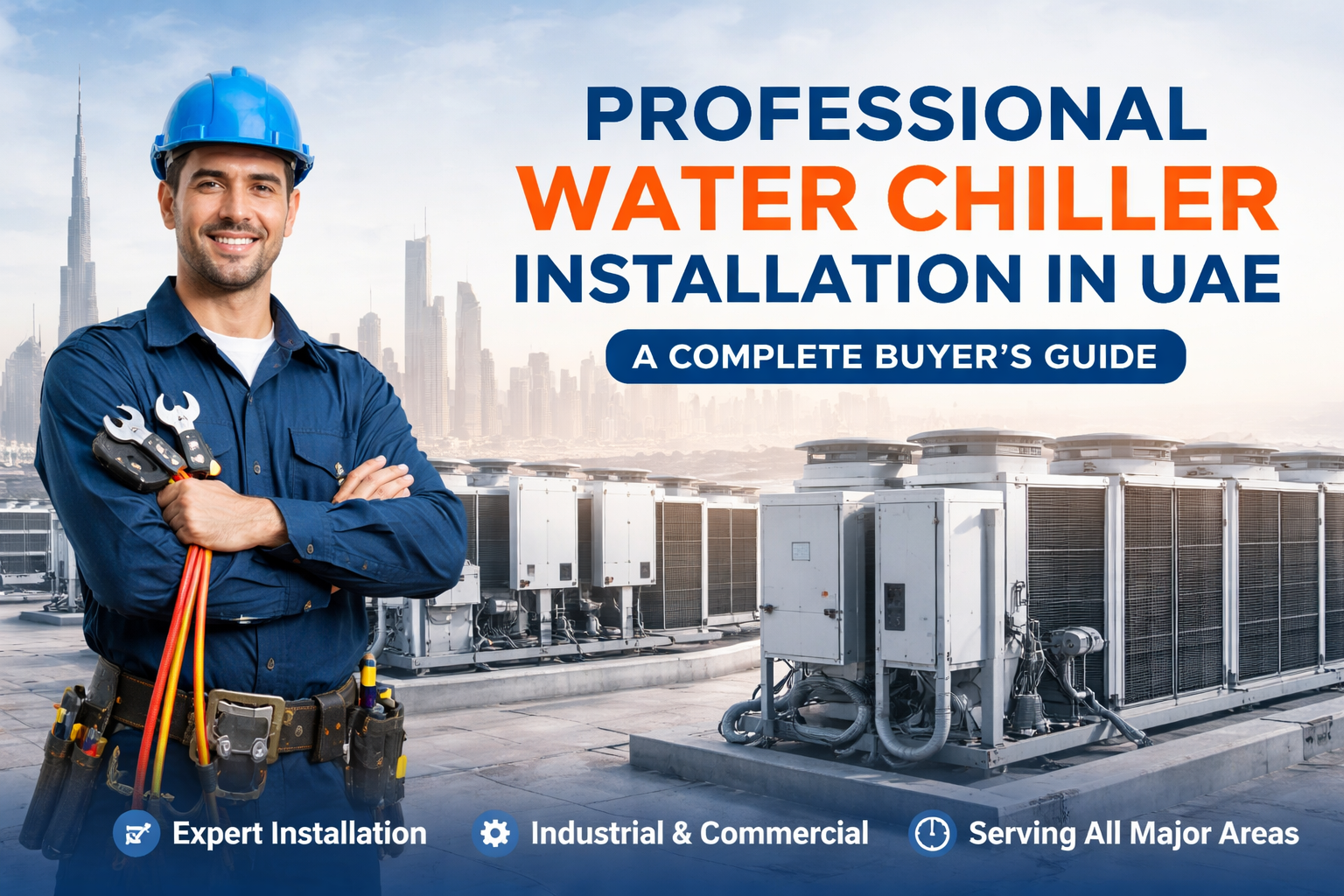 Professional water chiller installation in UAE