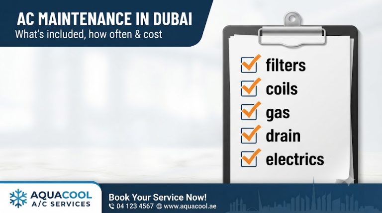 AC maintenance in Dubai checklist of what a full service includes, by Al Ghubaiba