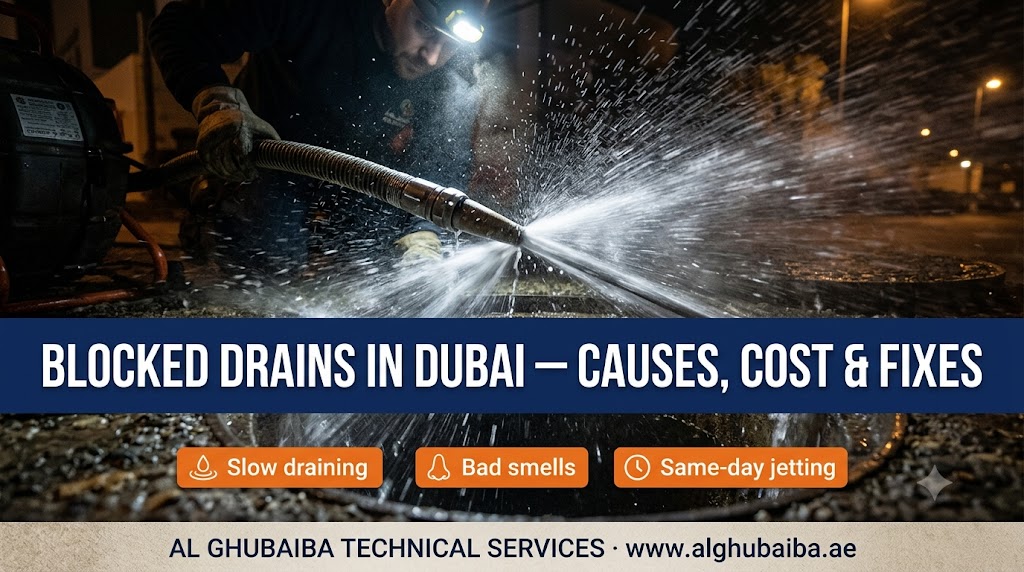 Blocked drain clearing and jetting in Dubai