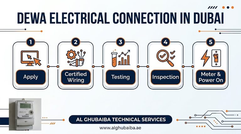 DEWA electrical connection process, documents and timeline in Dubai