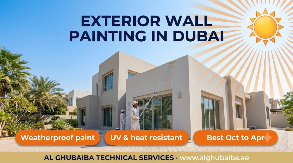 Exterior wall painting in Dubai heat