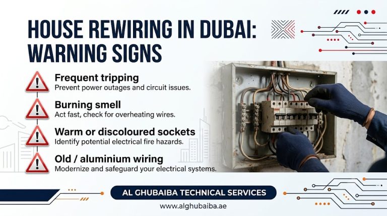 House rewiring warning signs and cost in Dubai