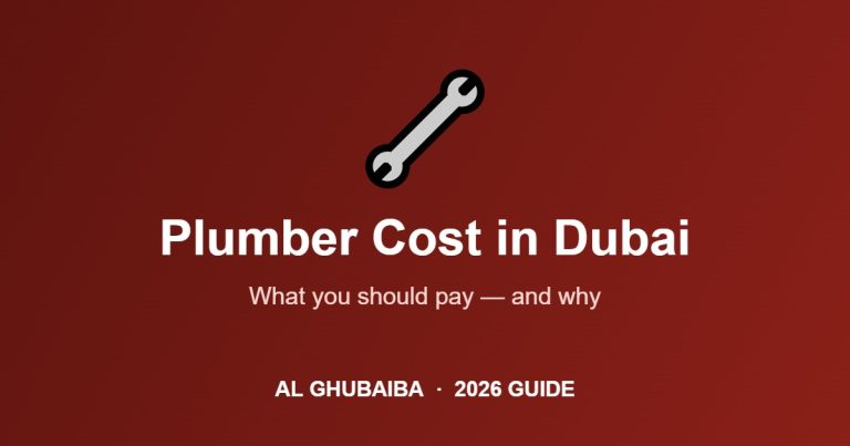 How Much Does a Plumber Cost in Dubai? (2026 Price Guide)
