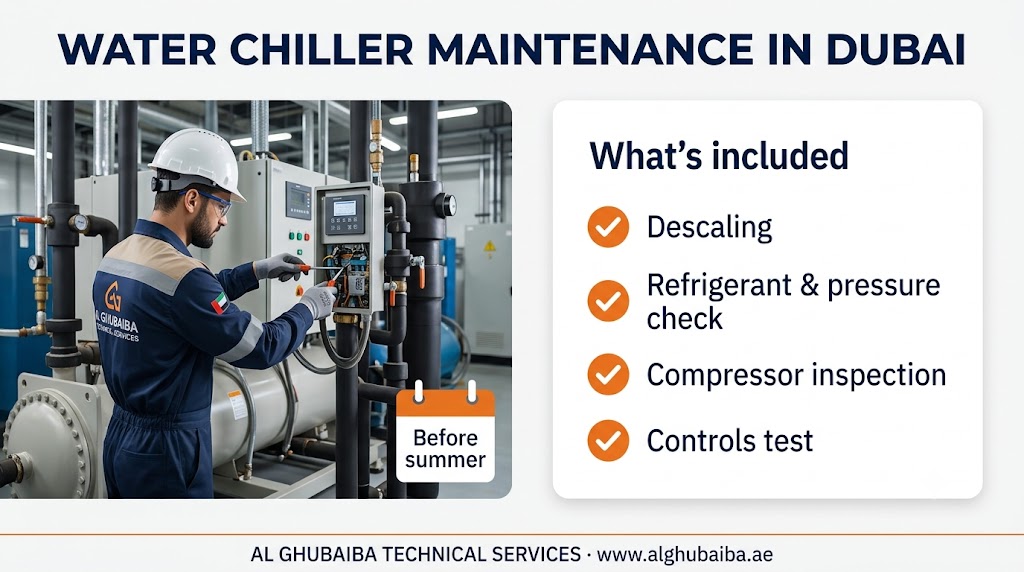 Water chiller maintenance in Dubai