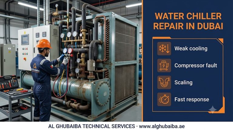 Water chiller repair, common problems and cost in Dubai
