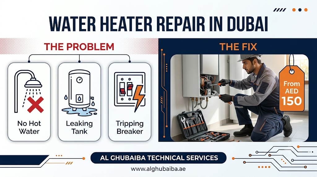 Water heater repair in Dubai, common faults and cost